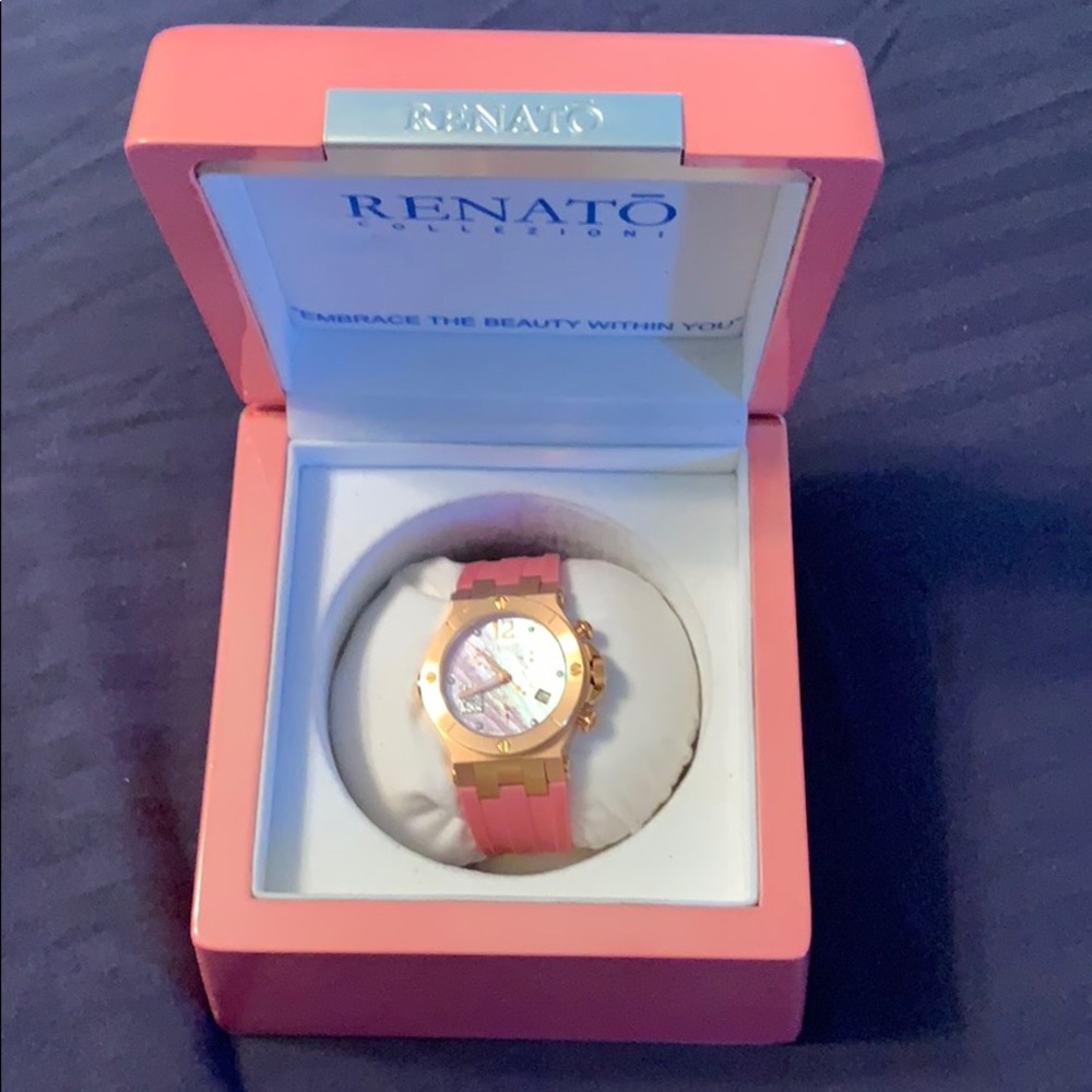 Renato Mother of Pearl Diamond Accent Watch